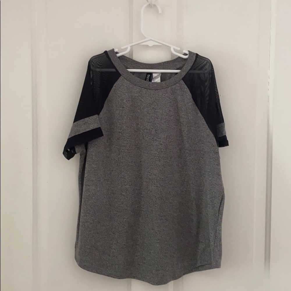 H&M Tee Shirt With Mesh Sleeves